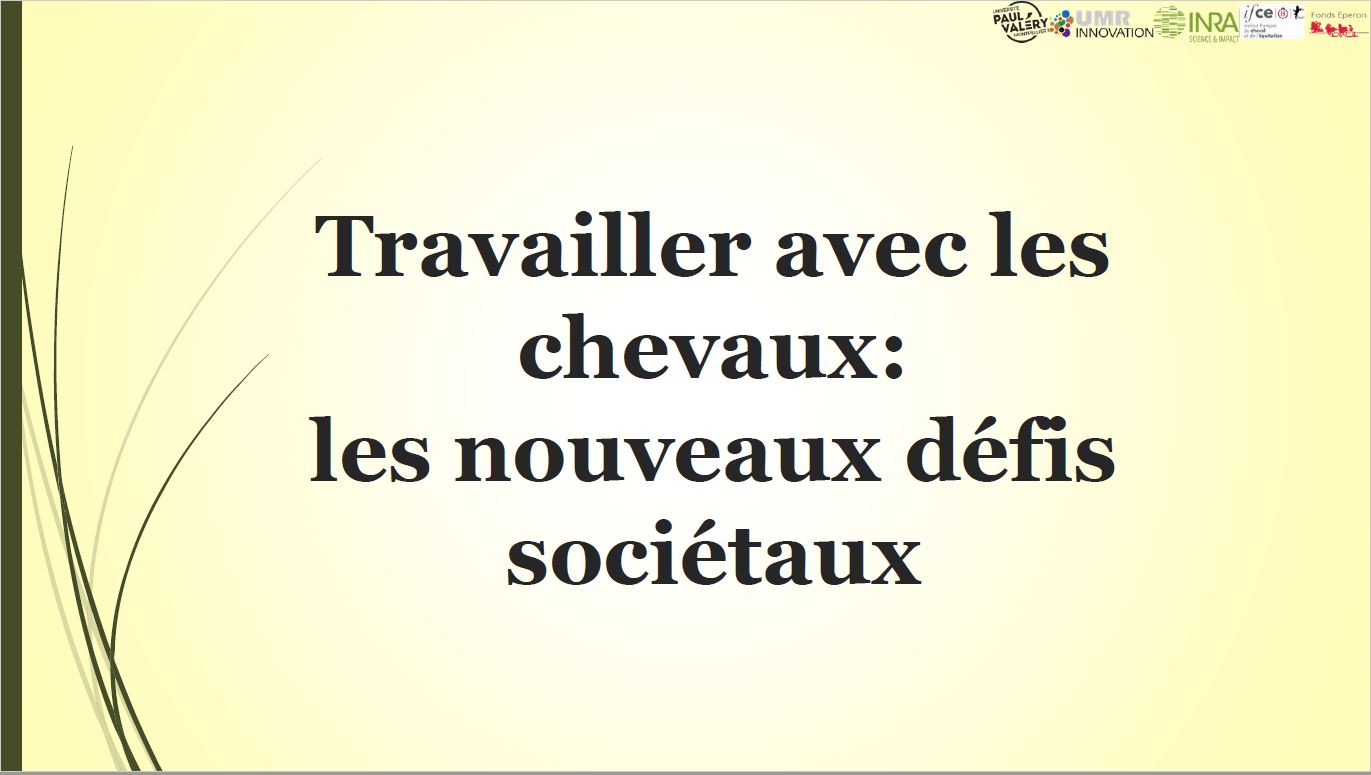 Pourra-t-on encore vivre et travailler avec les chevaux demain ?