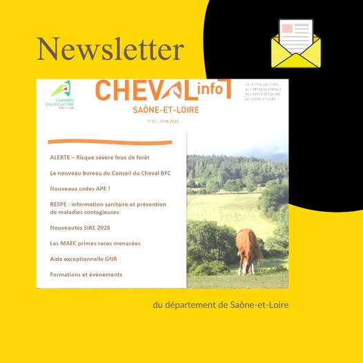 la dernière Newsletter de la Chambre d'Agriculture de Saône et Loire est parue