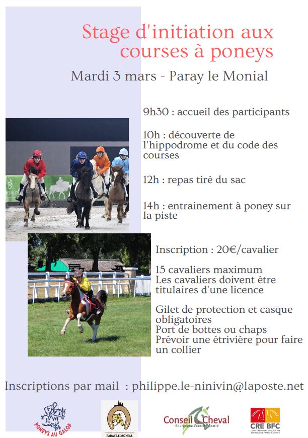 Stage d'initiation aux courses de poneys