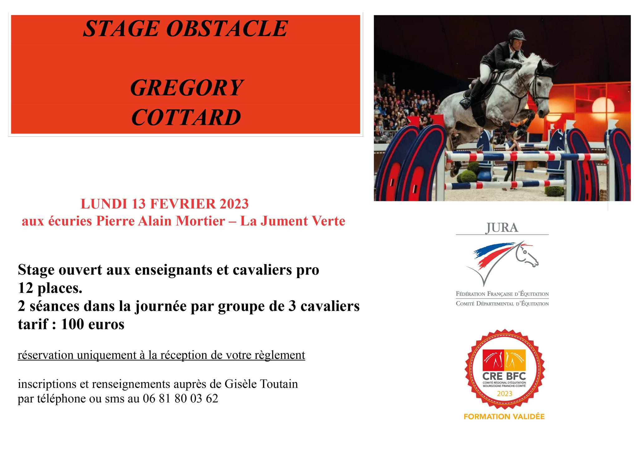 Stage Obtsacle avec Gregory Cottard